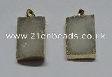 NGP6094 20*30mm – 22*35mm rectangle druzy quartz pendants