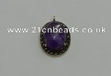 NGP6097 20*25mm - 22*30mm oval amethyst pendants wholesle