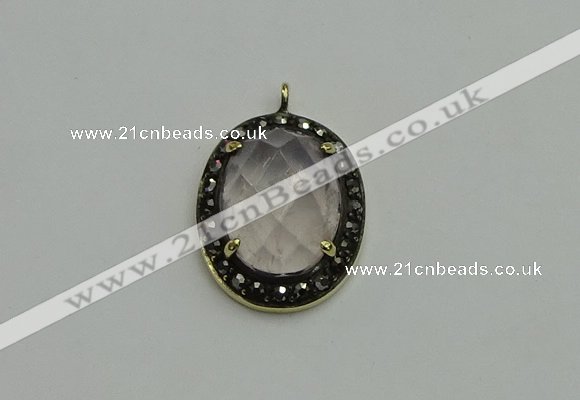 NGP6098 20*25mm - 22*30mm oval white crystal pendants wholesle