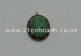 NGP6099 20*25mm - 22*30mm oval green aventurine pendants wholesle