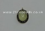 NGP6100 20*25mm - 22*30mm oval lemon quartz pendants wholesle