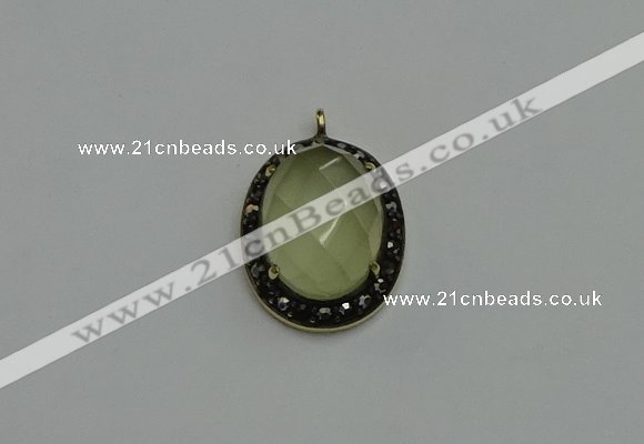 NGP6100 20*25mm - 22*30mm oval lemon quartz pendants wholesle