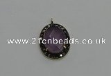 NGP6101 20*25mm - 22*30mm oval amethyst pendants wholesle