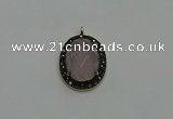 NGP6104 20*25mm - 22*30mm oval rose quartz pendants wholesle