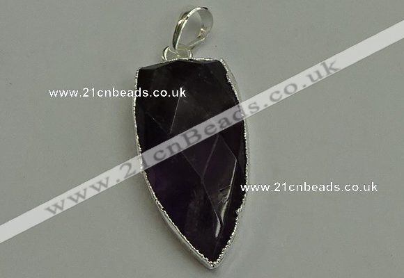 NGP6106 12*35mm - 15*40mm arrowhead amethyst pendants