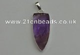 NGP6107 12*35mm - 15*40mm arrowhead amethyst pendants