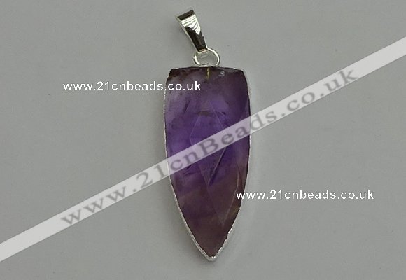 NGP6107 12*35mm - 15*40mm arrowhead amethyst pendants