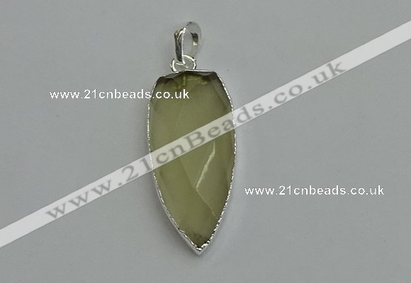 NGP6108 12*35mm - 15*40mm arrowhead lemon quartz pendants