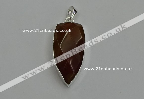 NGP6113 12*35mm - 15*40mm arrowhead red rabbit hair pendants