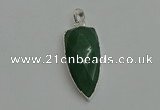 NGP6114 12*35mm - 15*40mm arrowhead green aventurine pendants