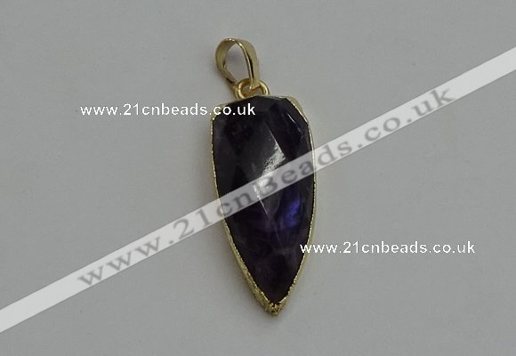 NGP6116 12*35mm - 15*40mm arrowhead amethyst pendants