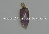 NGP6117 12*35mm - 15*40mm arrowhead amethyst pendants