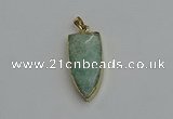 NGP6122 12*35mm - 15*40mm arrowhead amazonite pendants