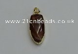 NGP6123 12*35mm - 15*40mm arrowhead red rabbit hair pendants