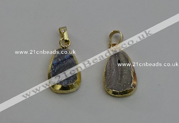 NGP6130 15*20mm freeform druzy agate pendants wholesale