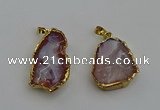 NGP6134 20*30mm - 25*35mm freeform druzy agate pendants wholesale