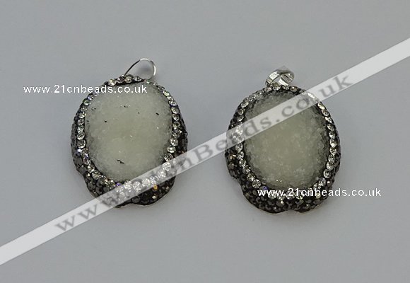 NGP6140 25*35mm freeform durzy quartz pendants wholesale