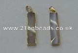 NGP6148 8*35mm - 10*40mm rectangle agate pendants wholesale