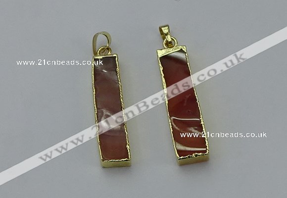 NGP6151 8*35mm - 10*40mm rectangle agate pendants wholesale