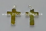 NGP6157 25*40mm - 30*40mm cross agate gemstone pendants