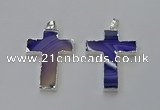 NGP6158 25*40mm - 30*40mm cross agate gemstone pendants