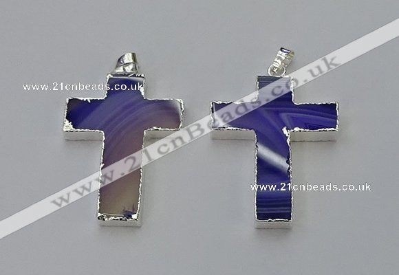 NGP6158 25*40mm - 30*40mm cross agate gemstone pendants