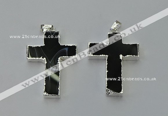 NGP6163 25*40mm - 30*40mm cross agate gemstone pendants