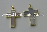 NGP6166 25*40mm - 30*40mm cross agate gemstone pendants