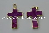 NGP6169 25*40mm - 30*40mm cross agate gemstone pendants