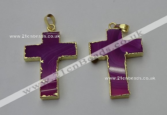 NGP6169 25*40mm - 30*40mm cross agate gemstone pendants