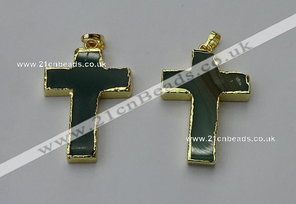 NGP6171 25*40mm - 30*40mm cross agate gemstone pendants