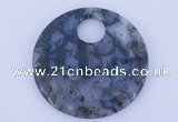 NGP618 5pcs 6*50mm moss agate gemstone donut pendants