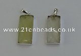 NGP6183 14*30mm - 15*38mm faceted rectangle lemon quartz pendants