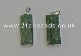 NGP6186 14*30mm - 15*38mm faceted rectangle amazonite pendants