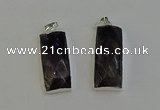 NGP6188 14*30mm - 15*38mm faceted rectangle labradorite pendants
