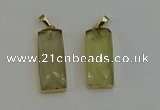 NGP6201 14*30mm - 15*38mm faceted rectangle lemon quartz pendants