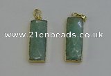 NGP6204 14*30mm - 15*38mm faceted rectangle amazonite pendants