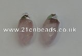 NGP6219 12*28mm - 15*30mm faceted bullet rose quartz pendants