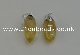 NGP6221 12*28mm - 15*30mm faceted bullet citrine pendants