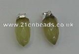 NGP6222 12*28mm - 15*30mm faceted bullet lemon quartz pendants