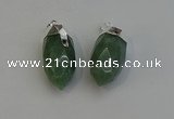 NGP6227 12*28mm - 15*30mm faceted bullet green aventurine pendants