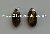 NGP6228 12*28mm - 15*30mm faceted bullet yellow tiger eye pendants