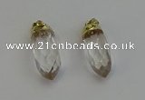 NGP6235 12*28mm - 15*30mm faceted bullet white crystal pendants