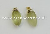 NGP6238 12*28mm - 15*30mm faceted bullet lemon quartz pendants