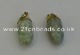 NGP6240 12*28mm - 15*30mm faceted bullet amazonite pendants