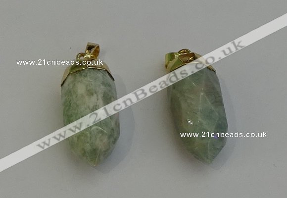 NGP6240 12*28mm - 15*30mm faceted bullet amazonite pendants