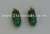 NGP6241 12*28mm - 15*30mm faceted bullet green aventurine pendants