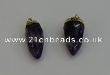 NGP6244 12*28mm - 15*30mm faceted bullet amethyst pendants