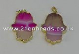 NGP6256 22*40mm - 25*45mm hamsahand agate gemstone pendants