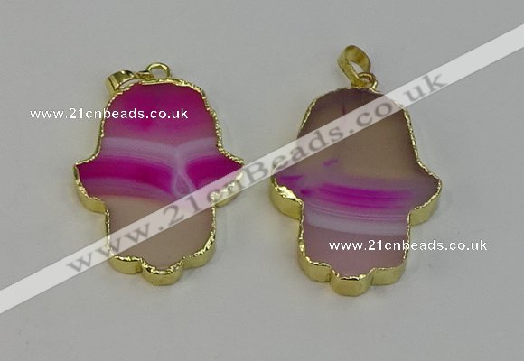 NGP6256 22*40mm - 25*45mm hamsahand agate gemstone pendants